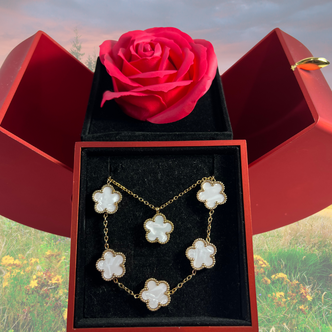 🌹Set Eterna Rosa Deluxe™ collar + Dedicatoria + Pulsera GRATIS de Regalo