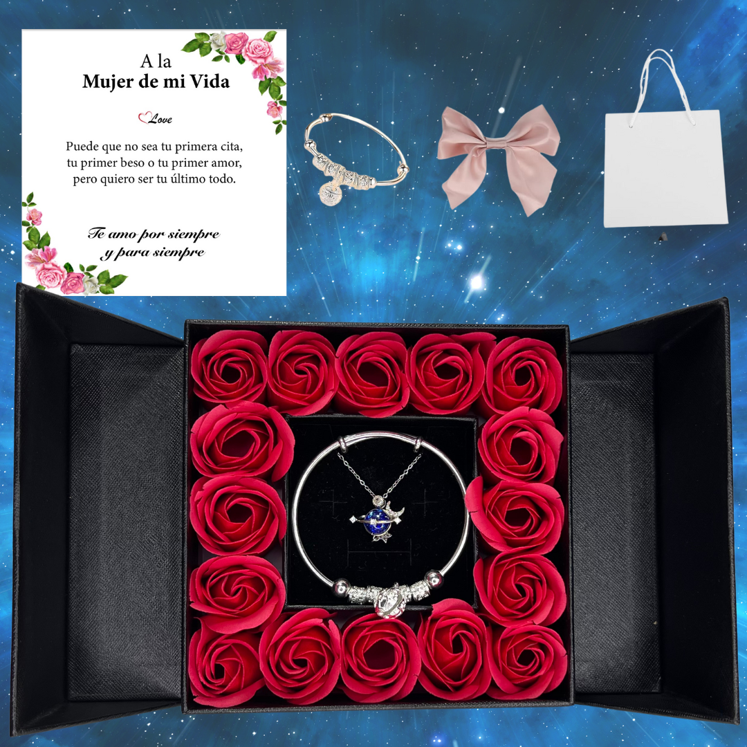 🌹16 Rosas Eternas Saturno Delux™🌠
