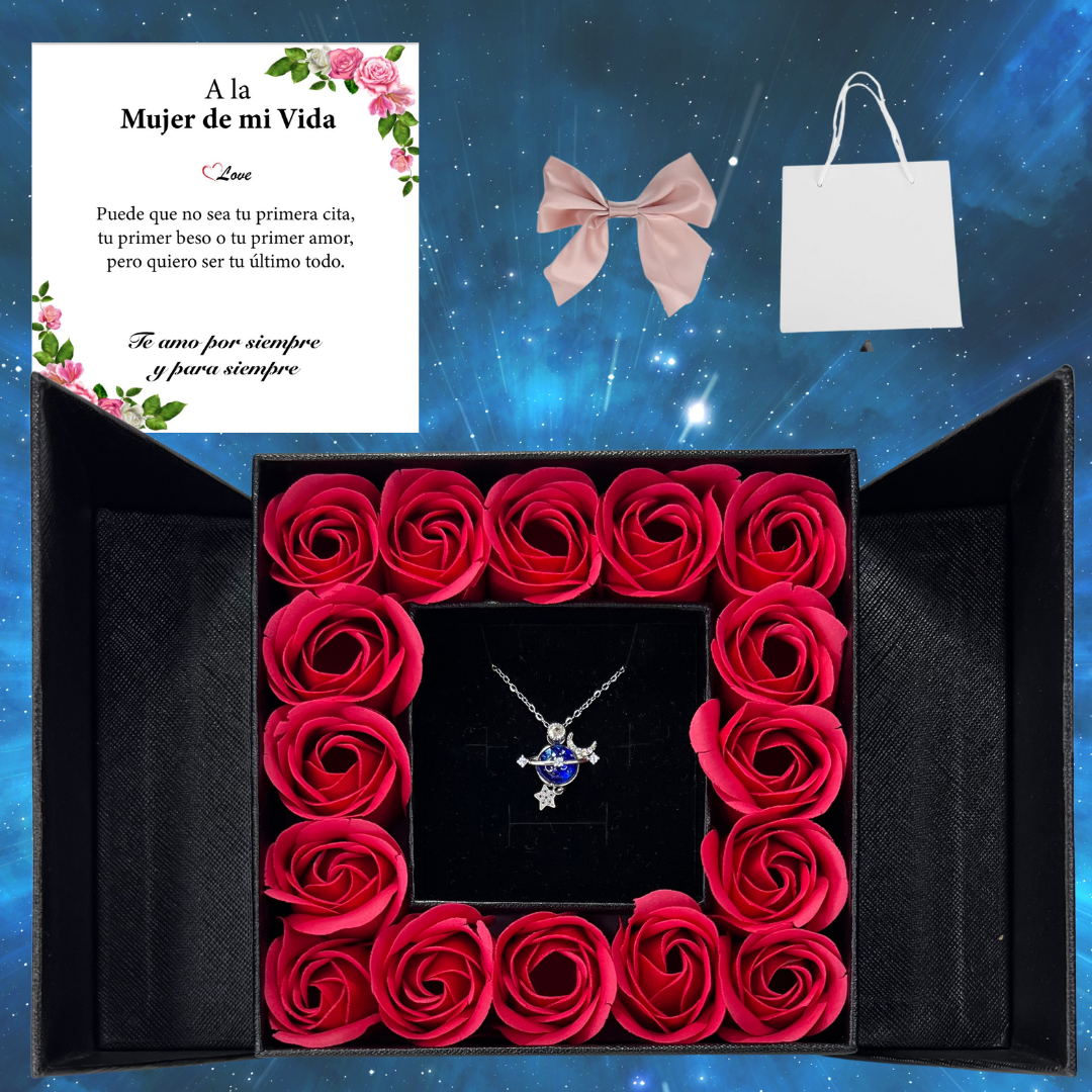 🌹16 Rosas Eternas Saturno Delux™🌠