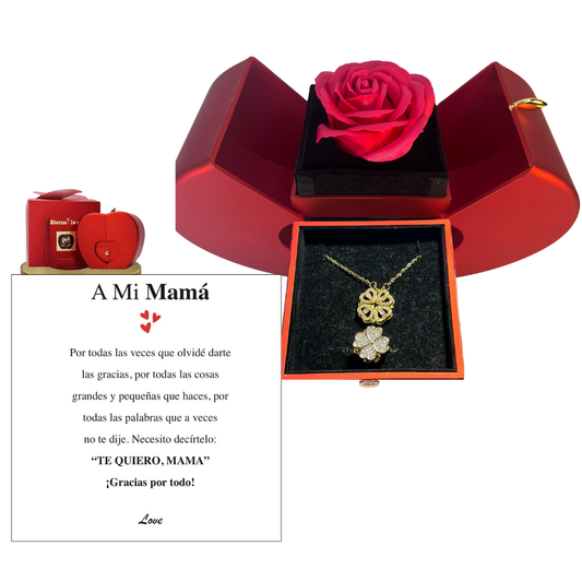 🌹Rosa EternaDeluxe™ + Collar + Anillo de regalo-Especial Mamá🌠