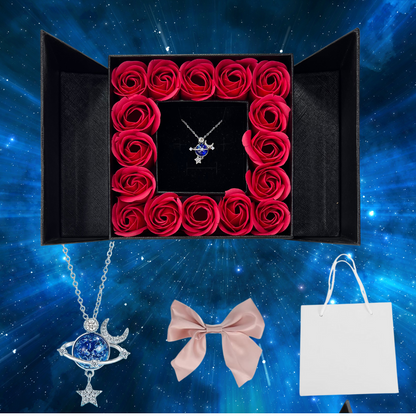 🌹16 Rosas Eternas Saturno Delux™🌠